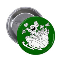 Marvin the Martian with toys on space sled Button