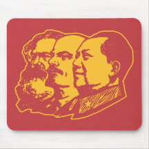 Marx Lenin Mao Portrait Mouse Pad
