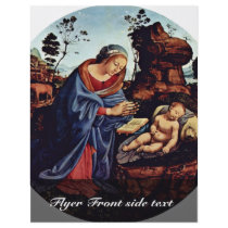 Mary Adoring The Child Tondo By Piero Di Cosimo (B Custom Flyer