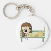 Mary and Crouton the Dog Keychains