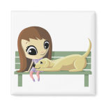 Mary and Crouton the Dog magnets