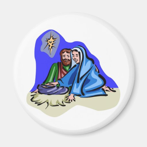 Mary and Joseph Christian artwork Refrigerator Magnet