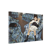 Mary Cassatt - Little girl in blue armchair Stretched Canvas Prints