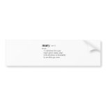 MARY (definition) Bumper Stickers