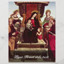 Mary Enthroned With Christ Child St. John The Bapt Flyer Design