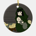 Mary et Jésus en vert Décoration Pour Sapin De Noël
