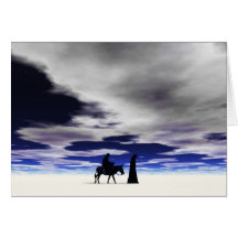 Mary et Joseph contre un ciel dramatique Carte