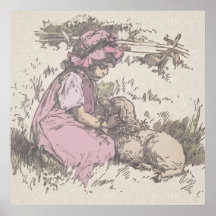 Mary Had a Little Lamb Nursery Rhyme Print