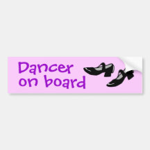 Mary Janes Dance Shoes Dancer on Board Custom Bumper Sticker