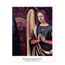 Mary Kneeling Angel Christ By Piero Di Lorenzo Postcards