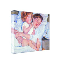 Mary Stevenson Cassatt - Breakfast in bed Stretched Canvas Prints