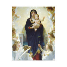 Mary with Angels - Regina Angelorum Stretched Canvas Print