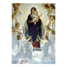 Mary with Angels - Regina Angelorum Personalized Announcement