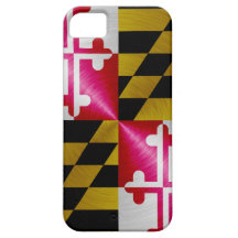 Maryland Flag; metal-look iPhone 5 Case