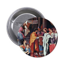 Mary'S Wedding By Ludovico Carracci (Best Quality) Pinback Button