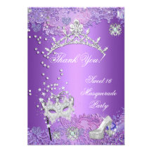 Mascarade pourpre du sweet sixteen 16 de Merci Invitations