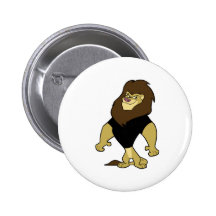 Mascot - Lion Black Button