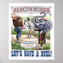 Mascot Political Duel Election 2008 Print
