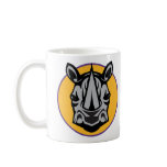 mascot rhino circle design coffee mugs