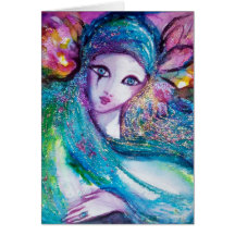 MASK IN BLUE / Magic Butterfly Plant Greeting Cards