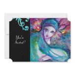 MASK IN BLUE , Pink,Fuchsia ,Turquase Black invitations