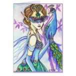 Masked Fairy and Peacock - blank card