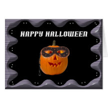 Masked Pumpkin Card