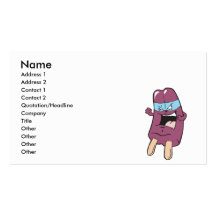masked super villian hero grape ice pop business card template