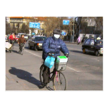 Masking the pollution postcard