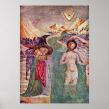 Masolino da Panicale - baptême du Christ Posters