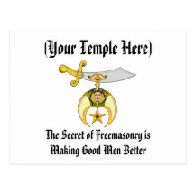 Mason and Shriner Emblem Post Card