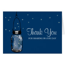 Mason Jar and Fireflies Greeting Cards