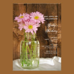 Mason Jar and Pink Daisies Country Birthday Party invitations