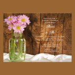 Mason Jar and Pink Daisies Country Bridal Shower invitations
