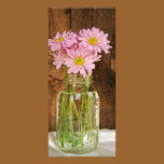 Mason Jar and Pink Daisies Country Wedding Menu rack cards