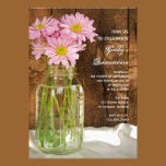 Mason Jar and Pink Daisies Quinceañera Invitation invitations