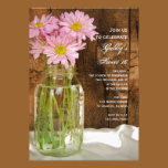 Mason Jar and Pink Daisies Sweet 16 Party Invite invitations