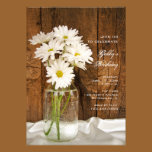 Mason Jar and White Daisies Country Birthday Party invitations