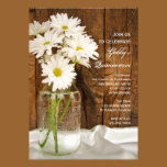 Mason Jar and White Daisies Quinceañera Invitation invitations