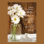 Mason Jar and White Daisies Sweet 16 Party Invite invitations