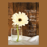 Mason Jar and White Daisy Country Birthday Party invitations