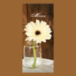 Mason Jar and White Daisy Country Wedding Menu rack cards