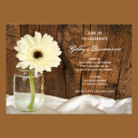 Mason Jar and White Daisy Quinceañera Invitation invitations