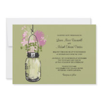 Mason Jar and Wildflowers Wedding Invitations