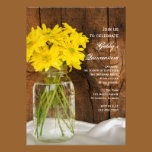 Mason Jar and Yellow Daisies Quinceañera Invite invitations