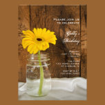 Mason Jar and Yellow Daisy Country Birthday Party invitations