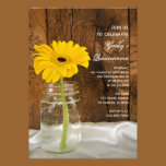 Mason Jar and Yellow Daisy Quinceañera Invitation invitations