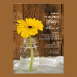 Mason Jar and Yellow Daisy Sweet 16 Party Invite invitations