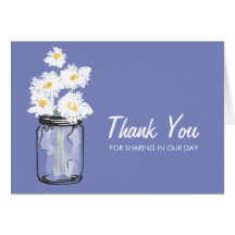 Mason Jar filled with White Daisies Card