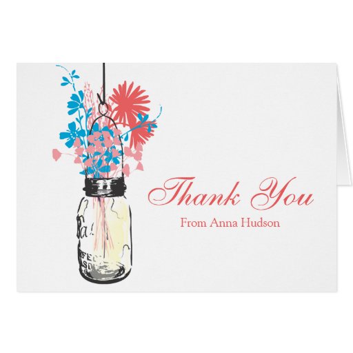 Mason Jar filled with Wilflowers Greeting Card